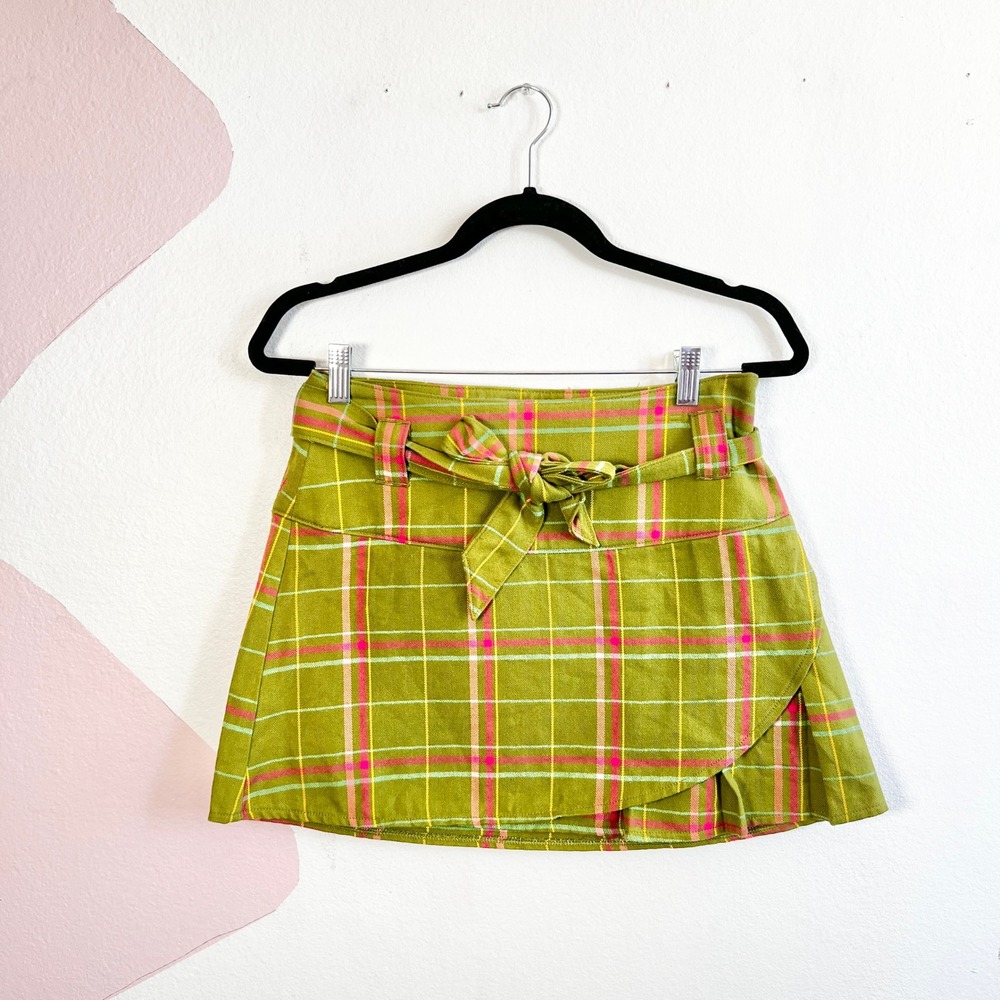 Vtg 2000 Y2k‎ Plaid Mini Skirt School Girl Grunge Punk Bimbocore 90s Sz 1